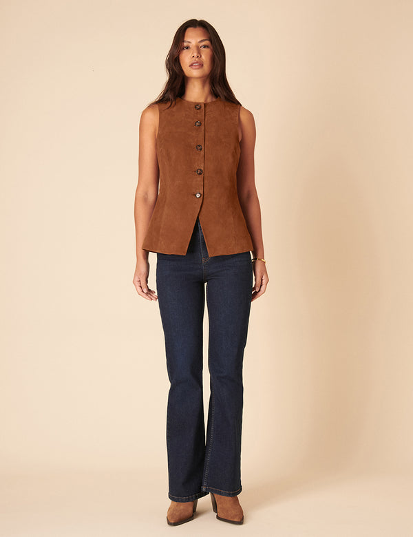 Nobody’s Child Brown Suede Waistcoat
