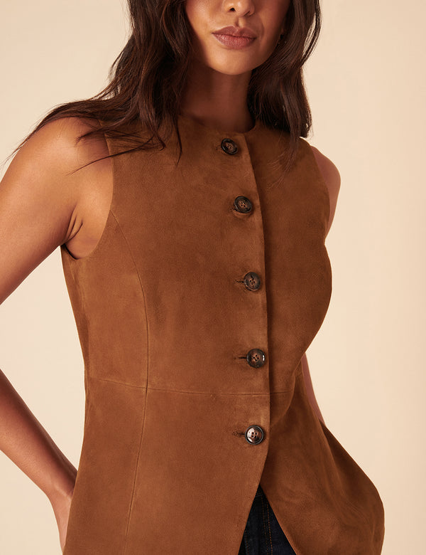 nobody’s child Brown Suede Waistcoat