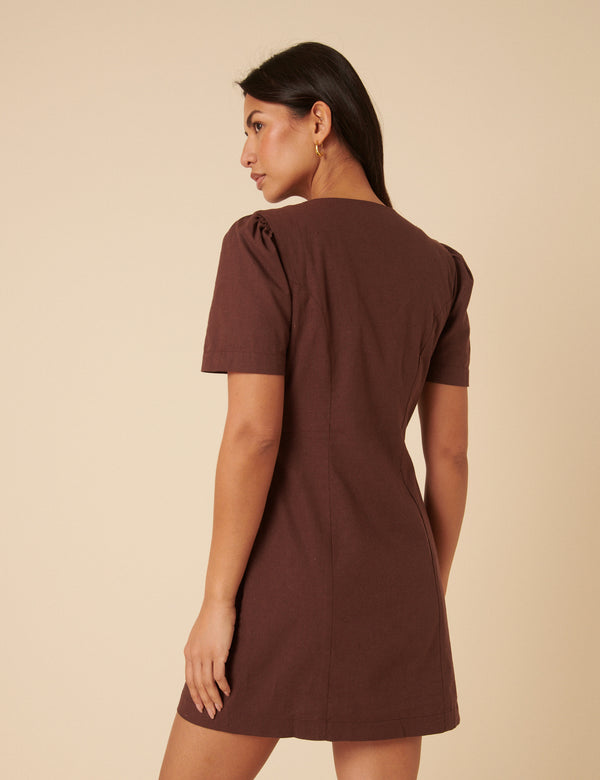 Nobody’s Child Brown Tailored Tara Mini Dress
