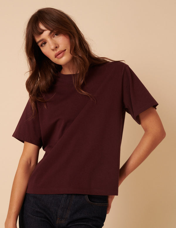 Nobody’s Child Burgundy Boxy T-Shirt