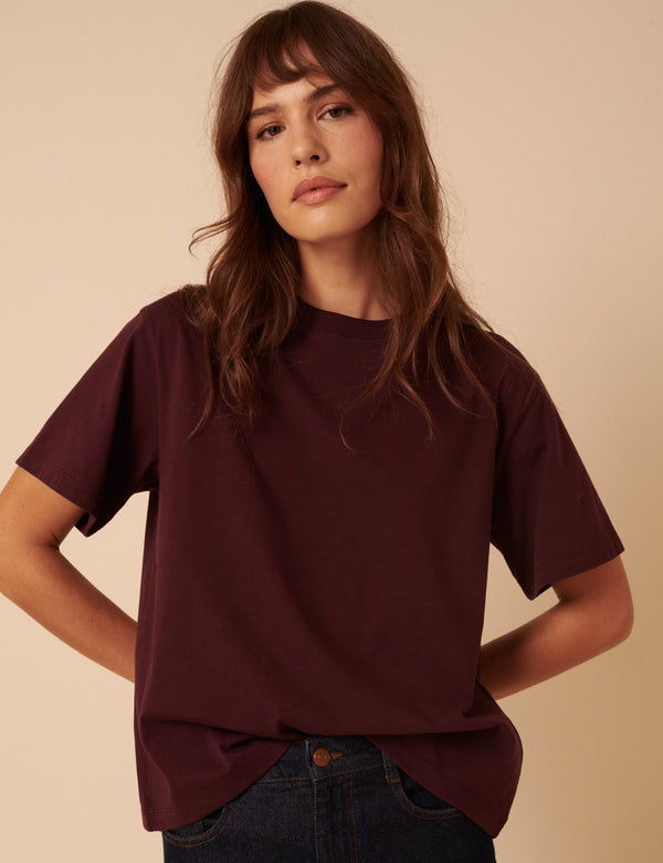 nobody’s child Burgundy Boxy T-Shirt