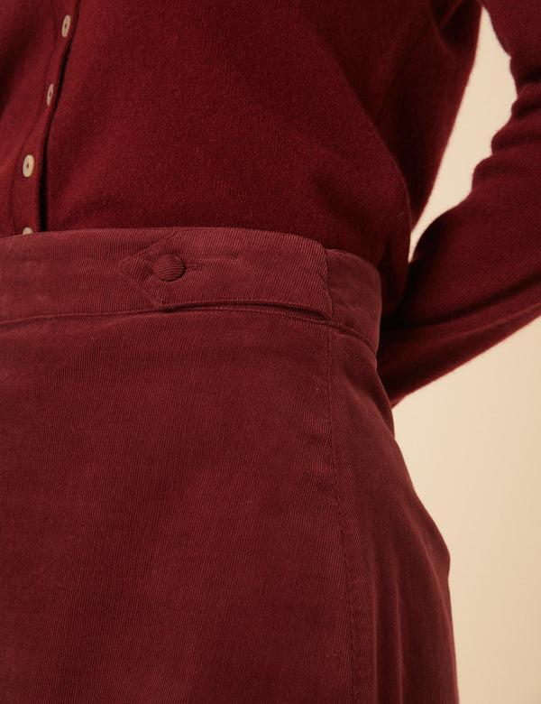 Nobody’s Child Burgundy Cord A-line Mini Skirt