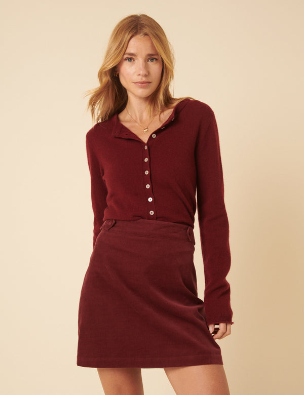 nobody’s child Burgundy Cord A-line Mini Skirt