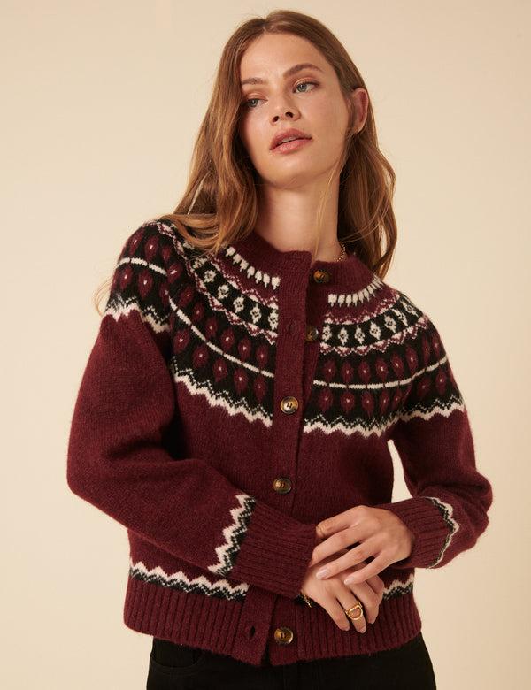 Nobody’s Child Burgundy Fair Isle Jumper