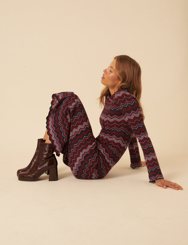 Nobody’s Child Burgundy Leather Platform Boots