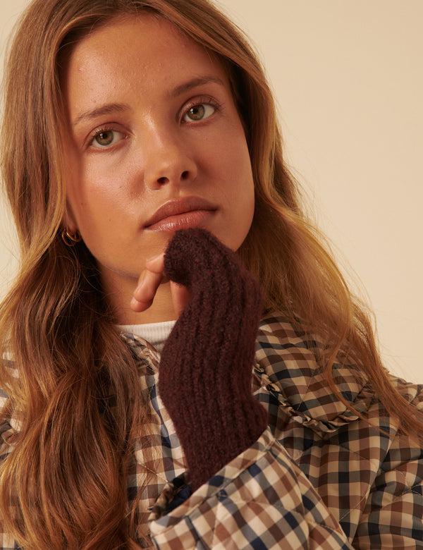 Nobody’s Child Burgundy Ribbed Mittens