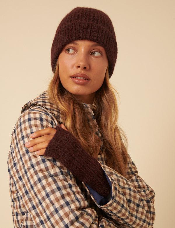 nobody’s child Burgundy Ribbed Mittens