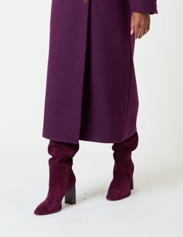 nobody’s child Burgundy Suede Thigh High Boots