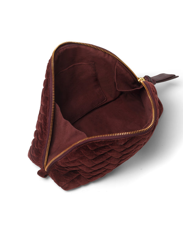 Nobody’s Child Burgundy Velvet Large Makeup Bag