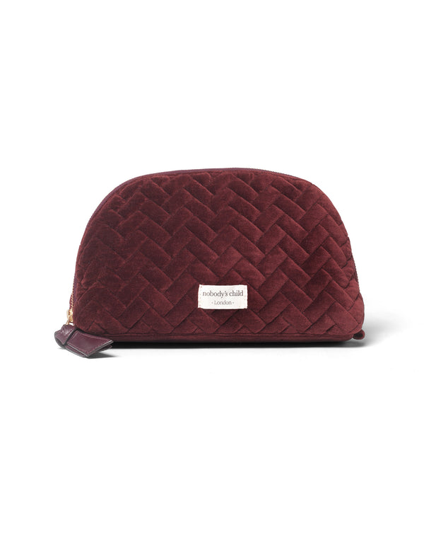 nobody’s child Burgundy Velvet Large Makeup Bag