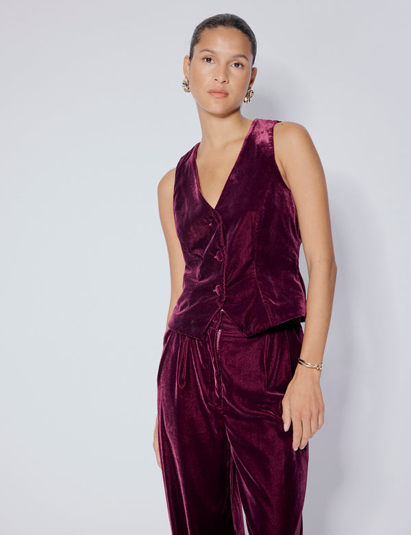nobody’s child Burgundy Velvet Waistcoat