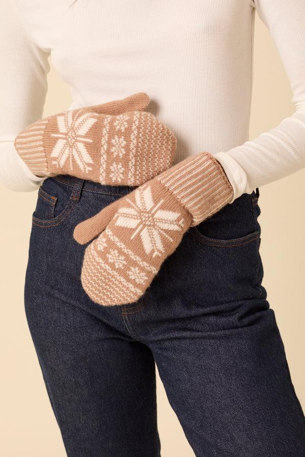 Nobody’s Child Camel Fair Isle Mittens