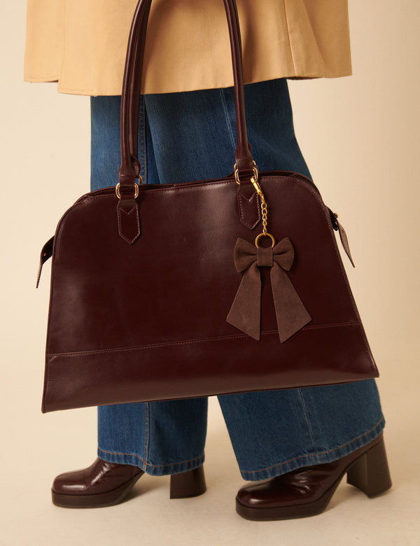 Nobody’s Child Chocolate Brown Suede Bow Key Chain