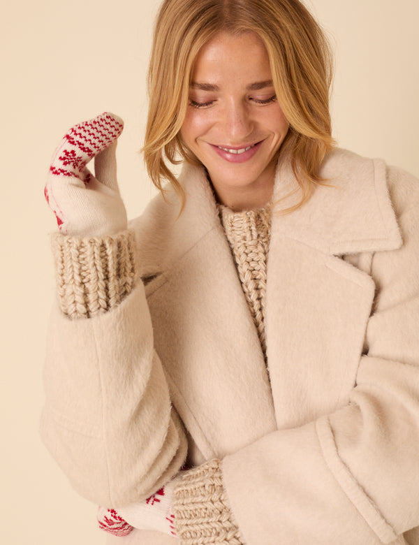 Nobody’s Child Cream Fair Isle Mittens