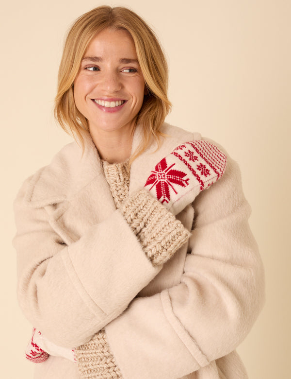 nobody’s child Cream Fair Isle Mittens