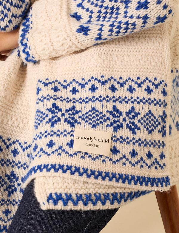 Nobody’s Child Cream Fair Isle Scarf