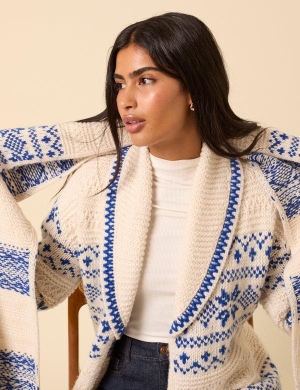 Nobody’s Child Cream Fair Isle Scarf