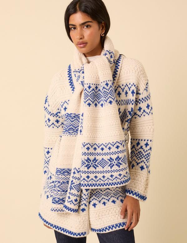 nobody’s child Cream Fair Isle Scarf