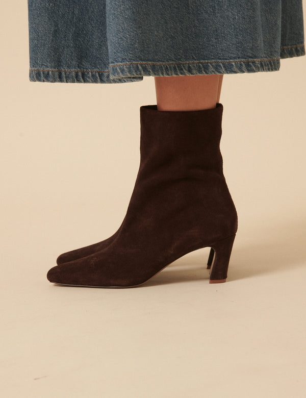 Nobody’s Child Dark Brown Suede Ankle Boots