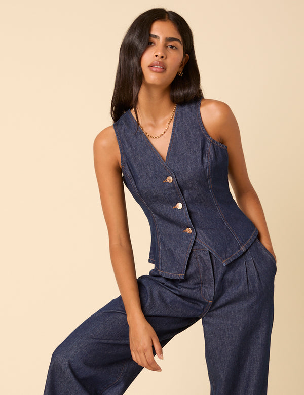 Nobody’s Child Dark Denim Waistcoat