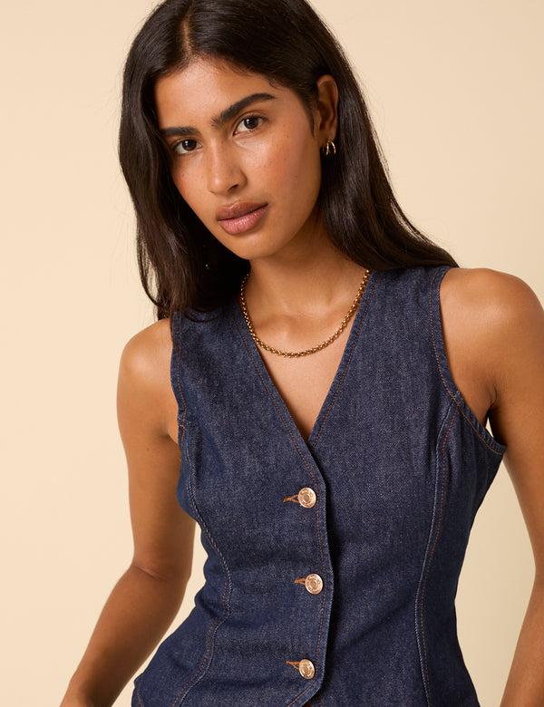 Nobody’s Child Dark Denim Waistcoat