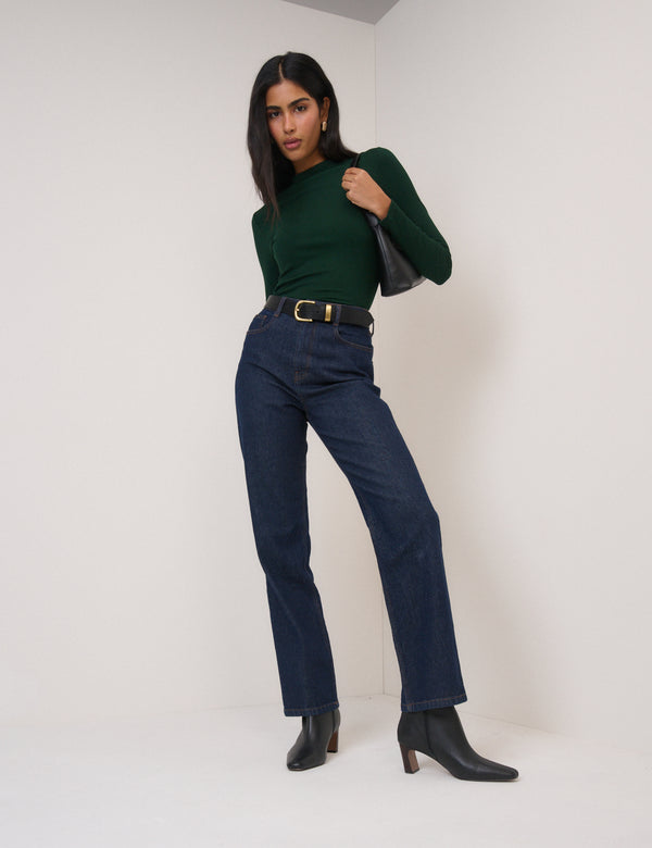 Nobody’s Child Forest Green Ribbed Top