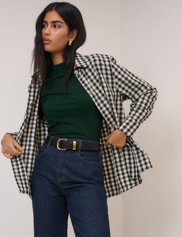 Nobody’s Child Forest Green Ribbed Top