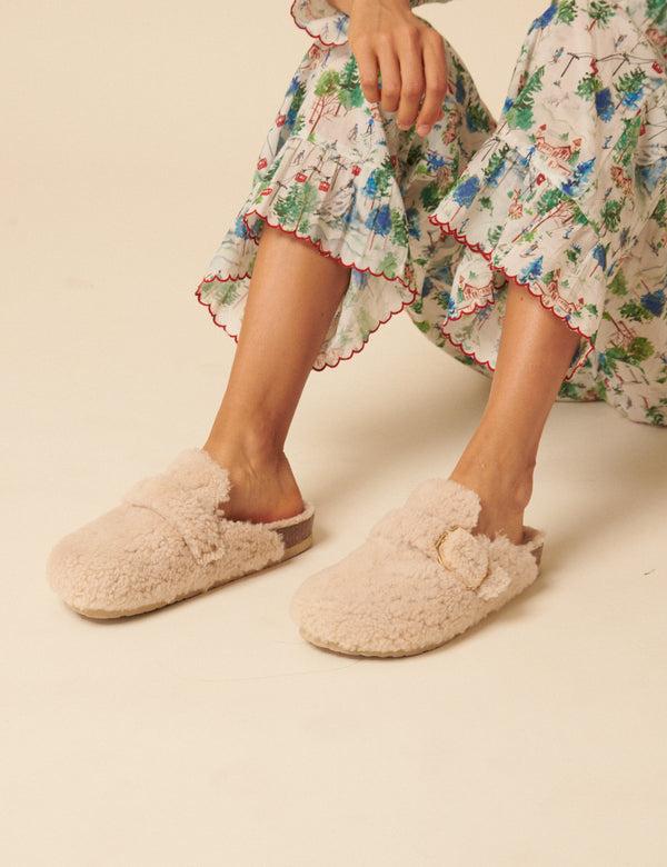 Nobody’s Child Genuins Cream Sheepskin Slippers