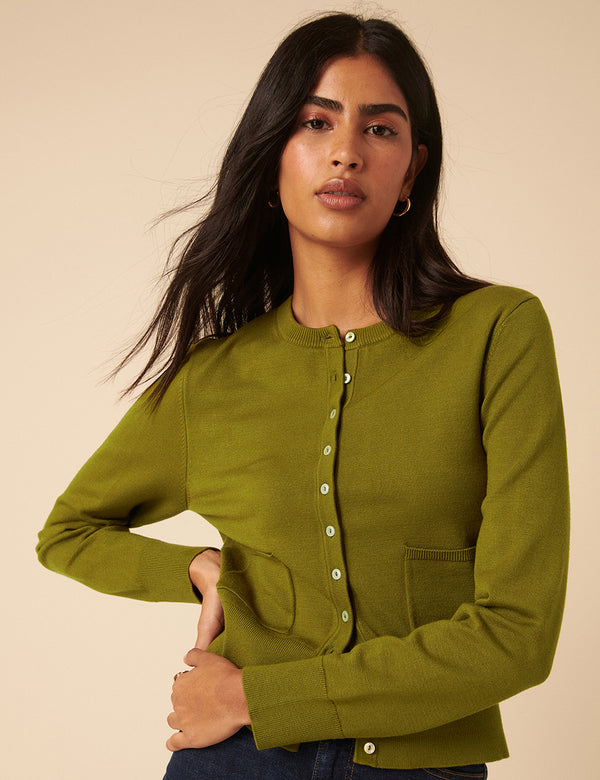 nobody’s child Green Crew Neck Cardigan