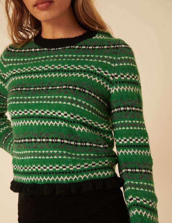 Nobody’s Child Green Fair Isle Jumper