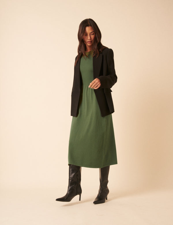 Nobody’s Child Green Sleeveless Knitted Midi Dress