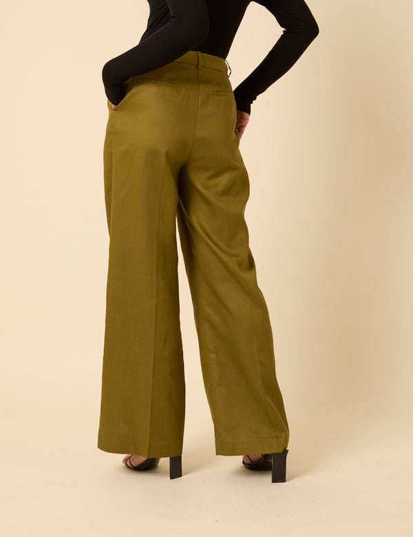 Nobody’s Child Green Tailored Wide Leg Trousers