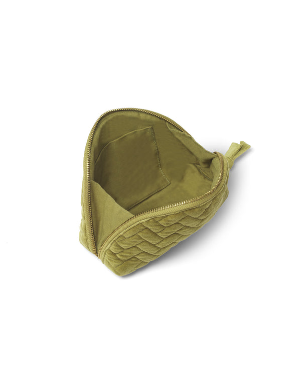 Nobody’s Child Green Velvet Small Makeup Bag