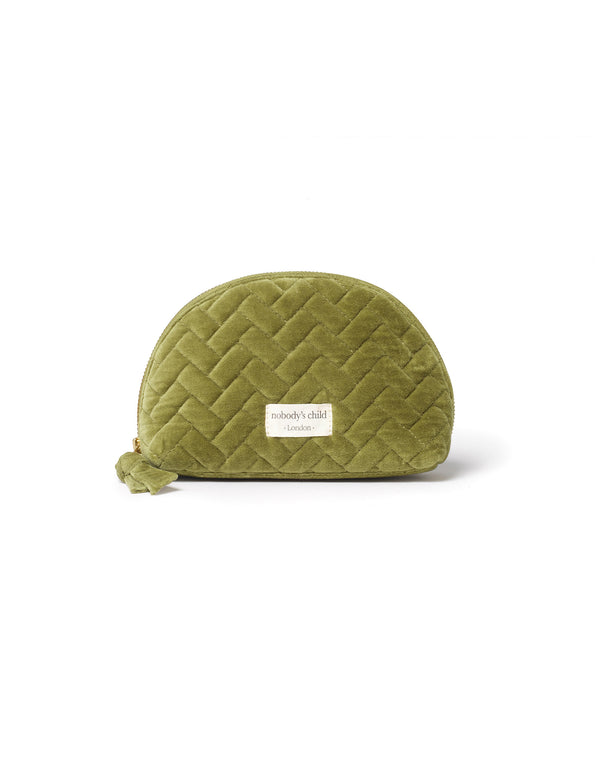 nobody’s child Green Velvet Small Makeup Bag