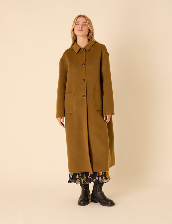 Nobody’s Child Green Wool-blend Scarf Shawl Coat