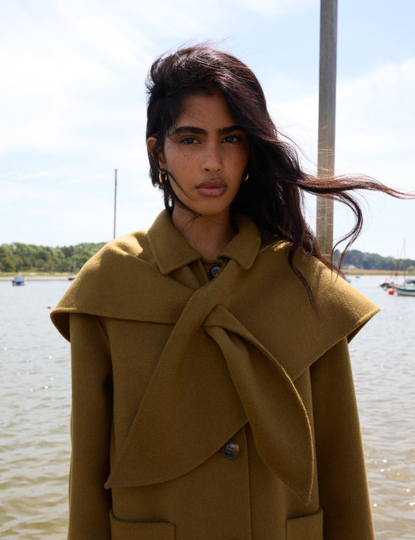 nobody’s child Green Wool-blend Scarf Shawl Coat