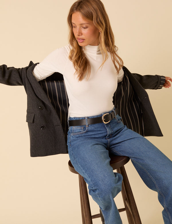 Nobody’s Child Grey Double Breasted Blazer