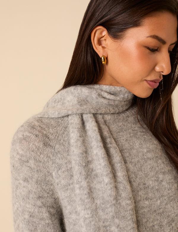 Nobody’s Child Grey Oversized Scarf Jumper