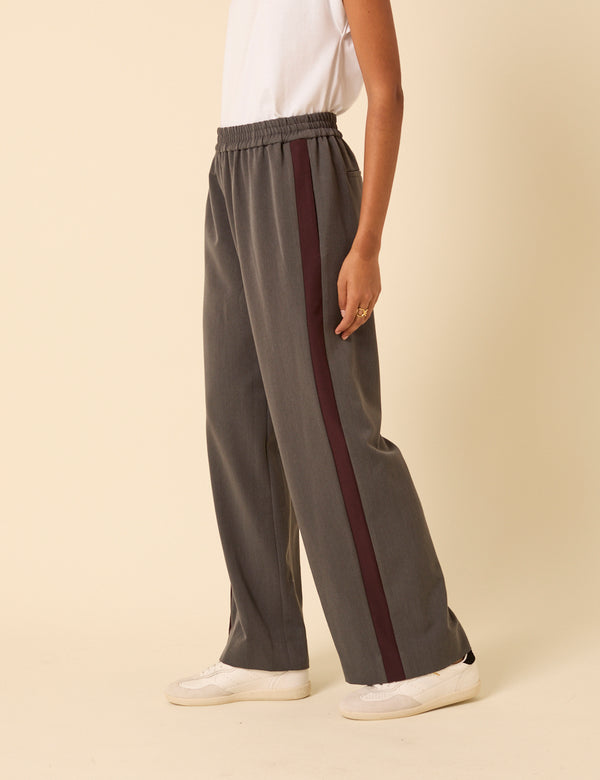 Nobody’s Child Grey Side Striped Relaxed Trousers