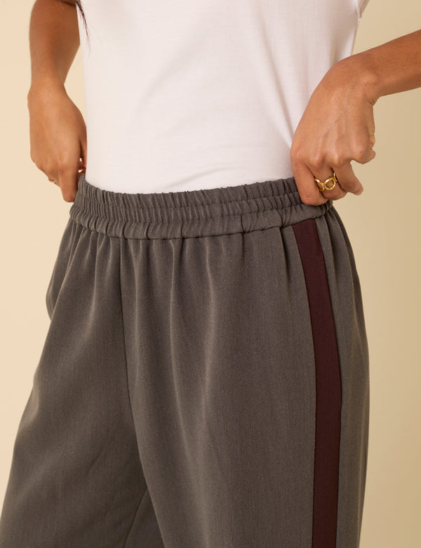 Nobody’s Child Grey Side Striped Relaxed Trousers