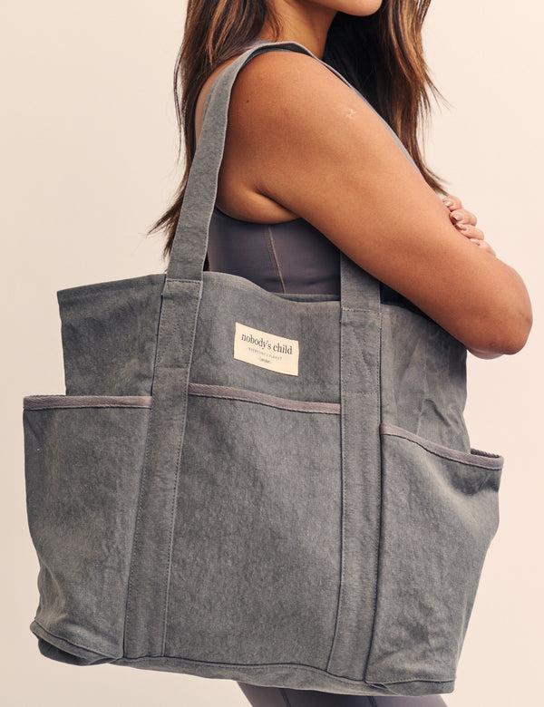Nobody’s Child Grey Washed Canvas Tote Bag