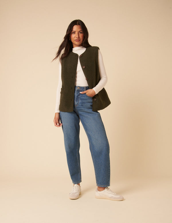 Nobody’s Child Khaki Borg Gilet