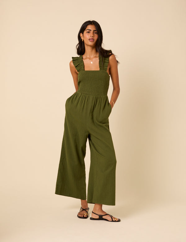 nobody’s child Khaki Cropped Length Maya Jumpsuit
