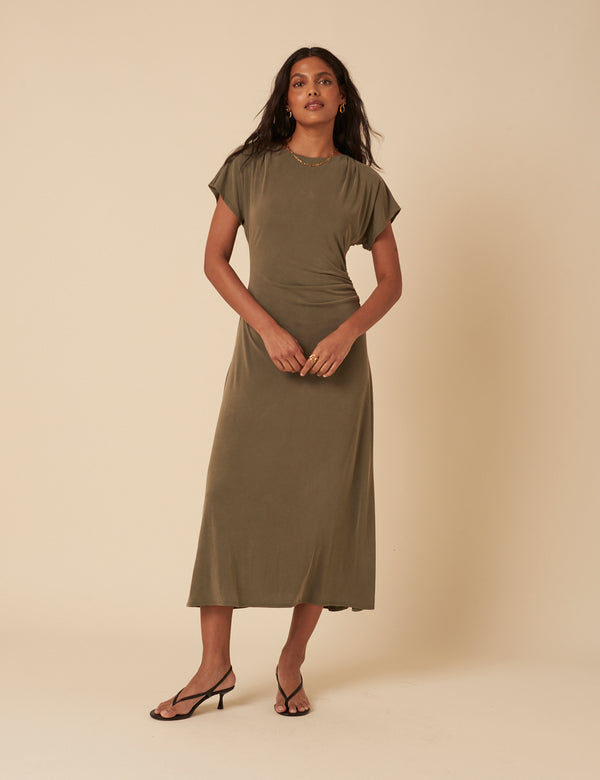 nobody’s child Khaki Green Ember Midi Dress