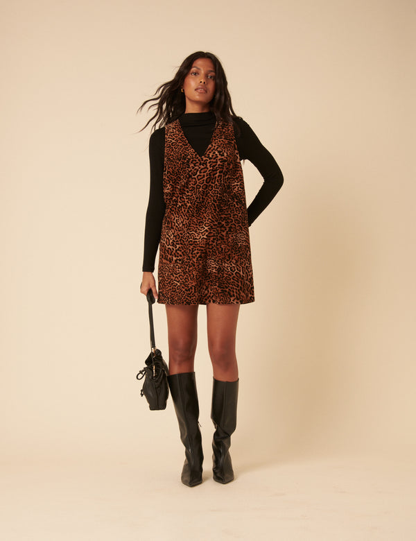 Nobody’s Child Leopard Print Piper Pinny Dress