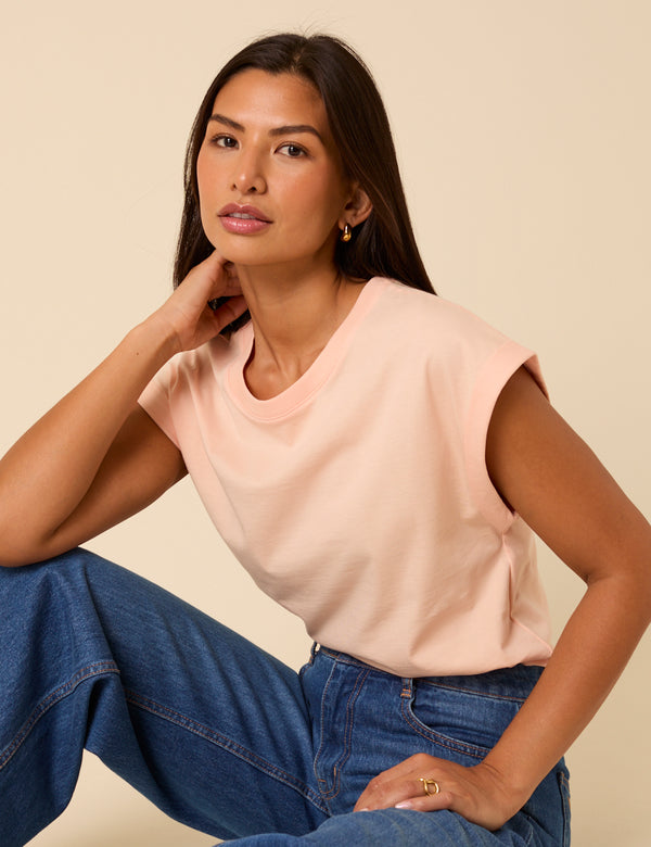 nobody’s child Light Pink Cap Sleeve T-Shirt