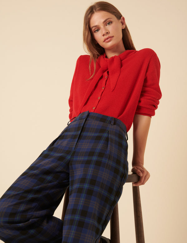 Nobody’s Child Navy Check Tailored Trousers