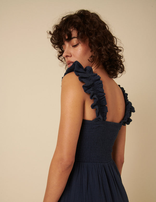 Nobody’s Child Navy Cropped Length Maya Jumpsuit