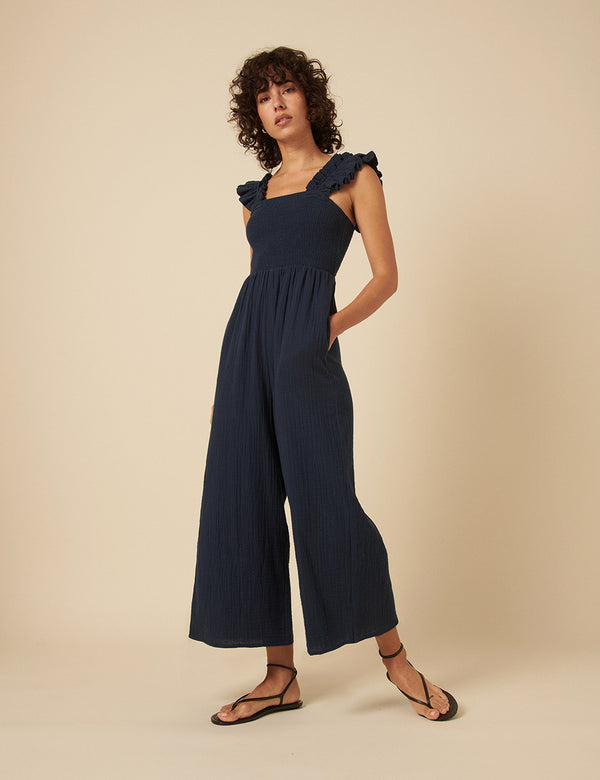 nobody’s child Navy Cropped Length Maya Jumpsuit