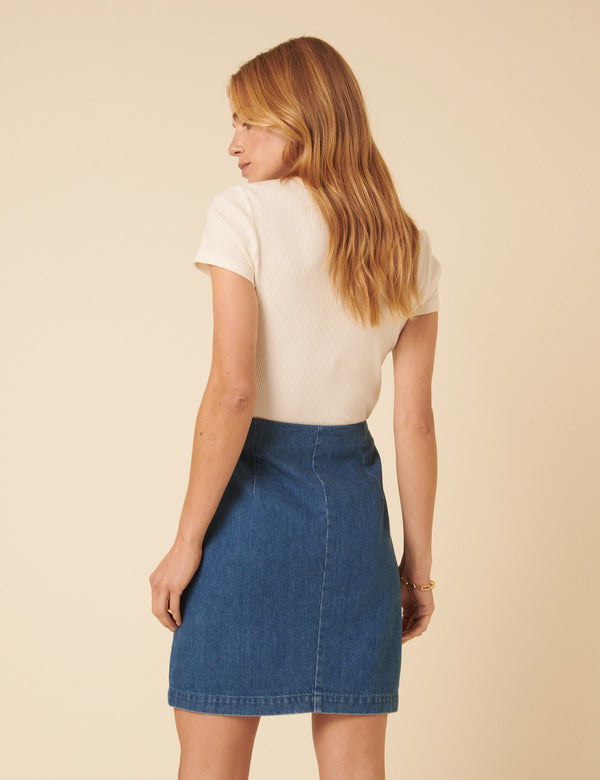 Nobody’s Child Petite Blue Denim Mini Skirt